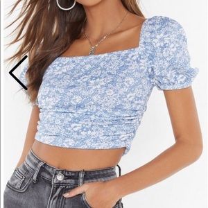 Floral Square Neck Top